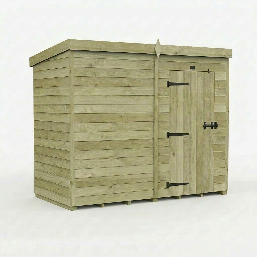 8 x 4 Pent Shed (Single Door, No Windows)