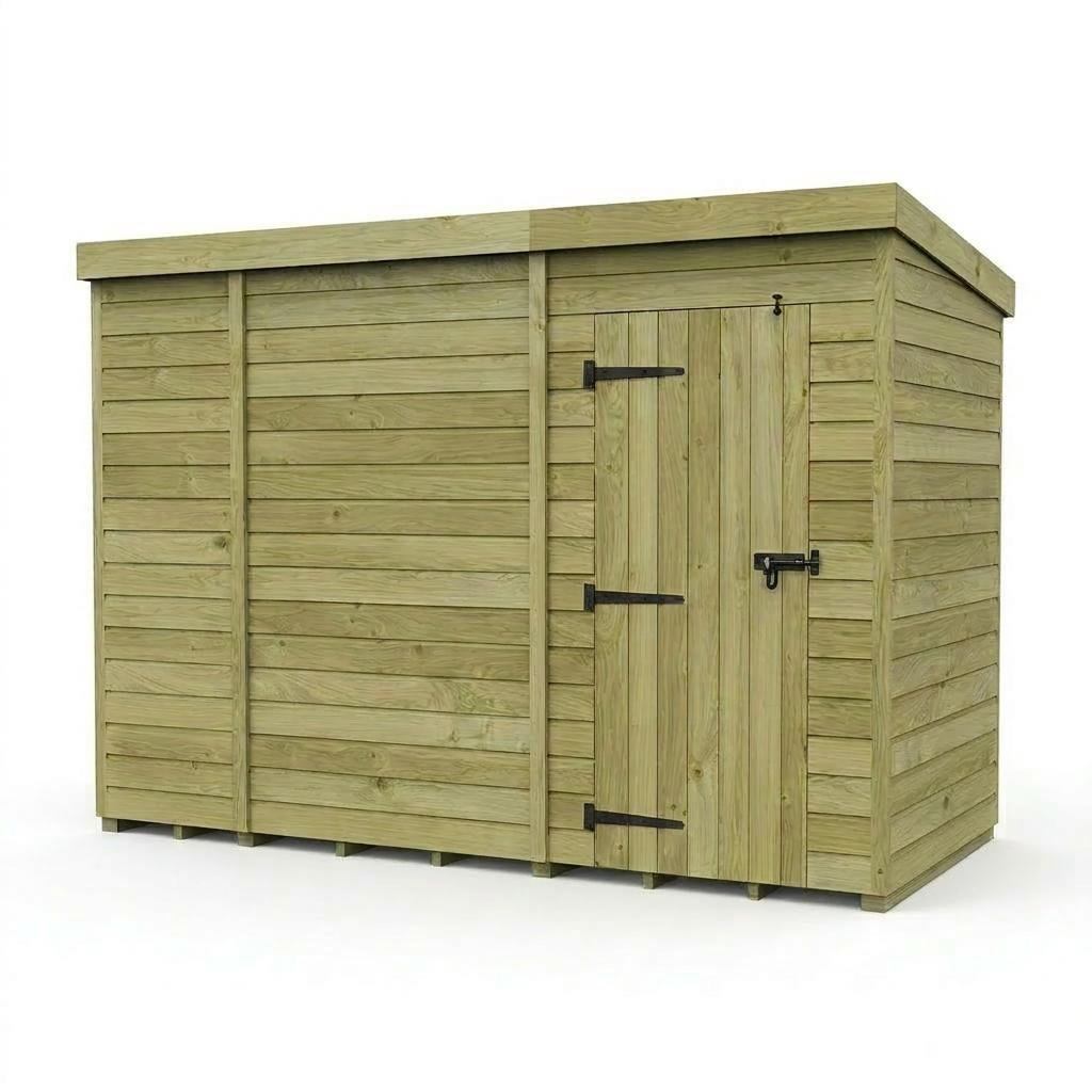 10 x 4 Pent Shed (Single Door, No Windows)