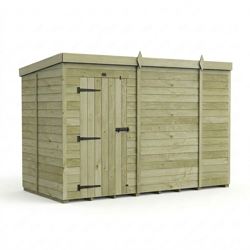10 x 5 Pent Shed (Single Door, No Windows)