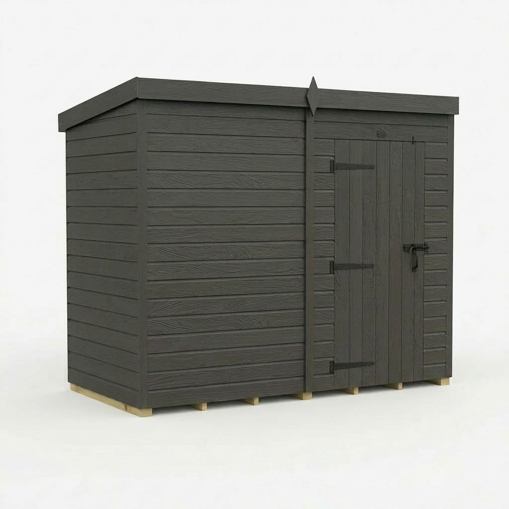 8x4 Pent Composite Shed (Single Door, No Windows)