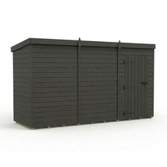 12x4 Pent Composite Shed (Single Door, No Windows)