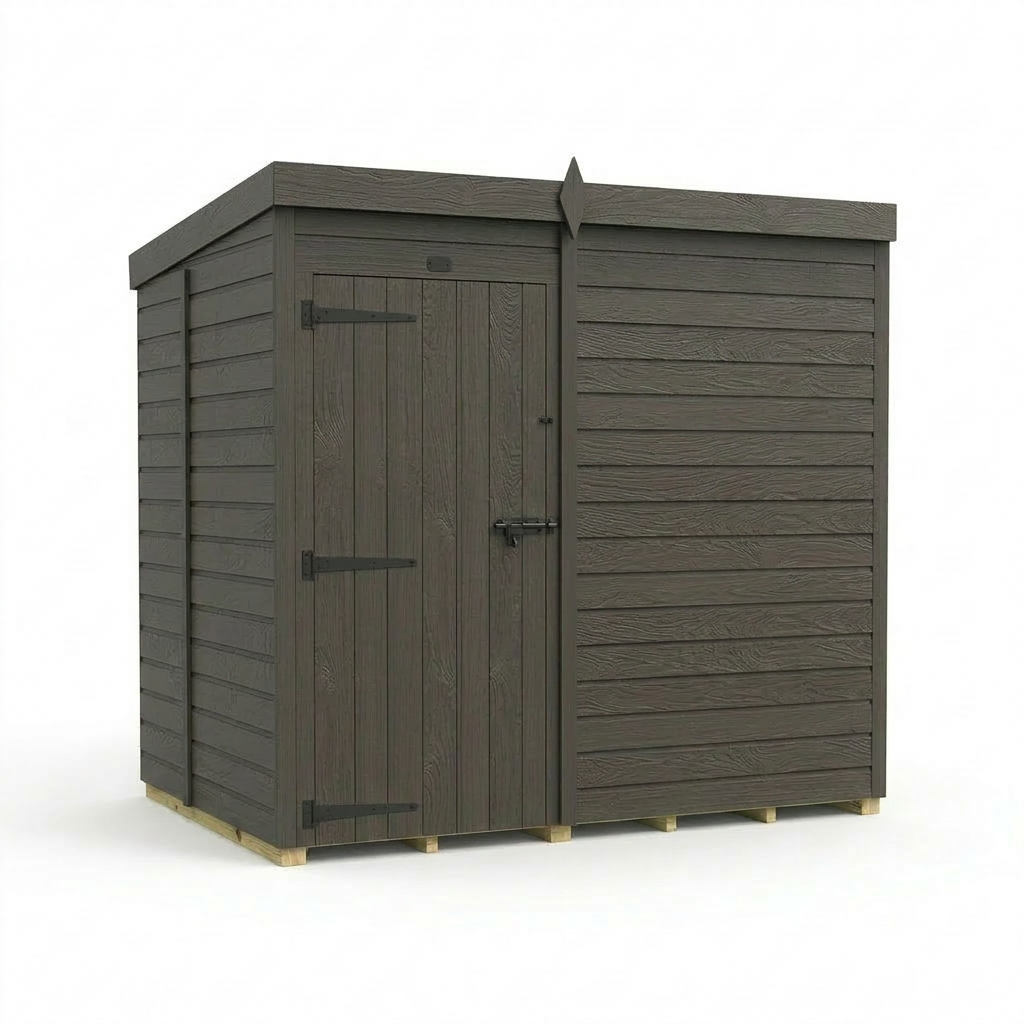 7x5 Pent Composite Shed (Single Door, No Windows)