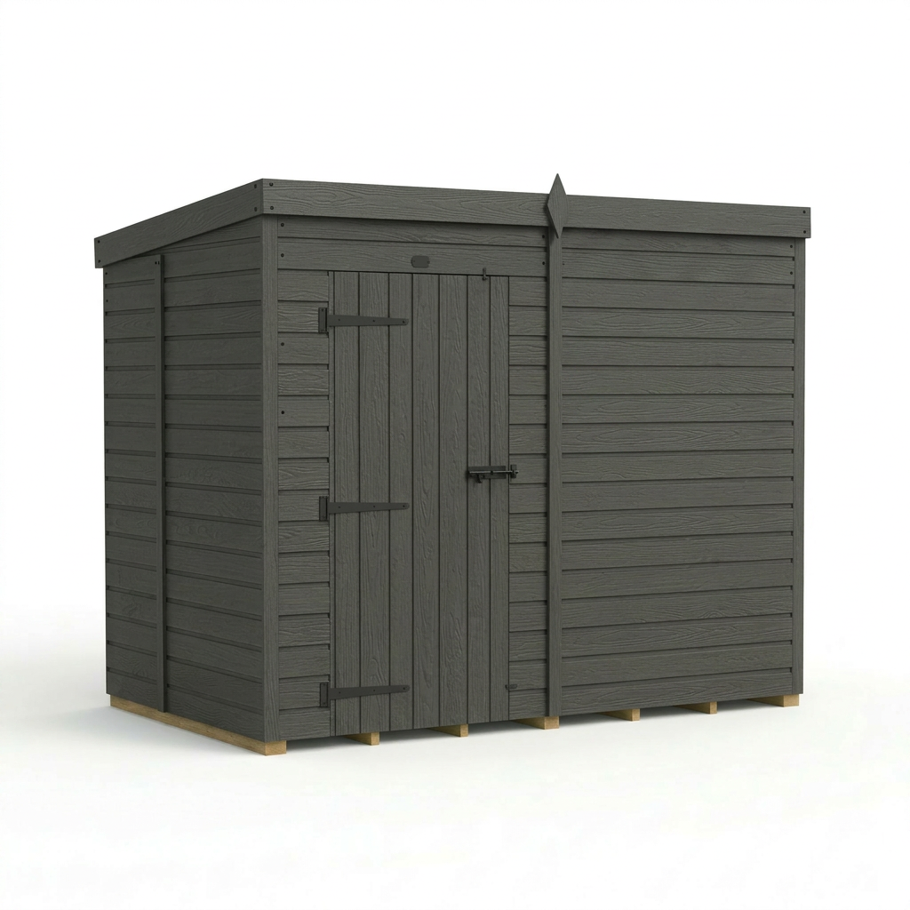 8x5 Pent Composite Shed (Single Door, No Windows)