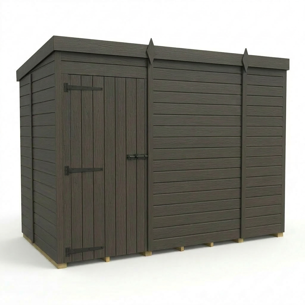 9x5 Pent Composite Shed (Single Door, No Windows)
