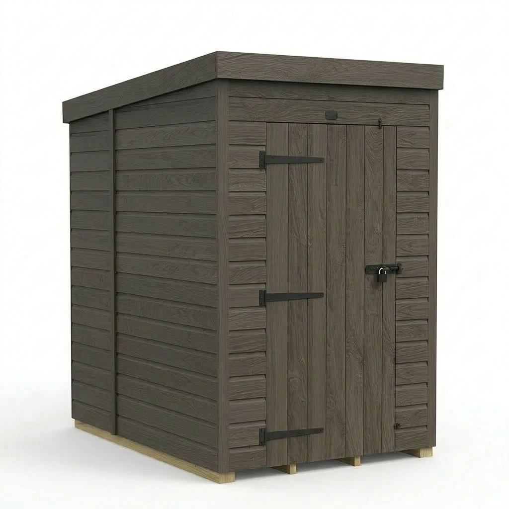 4x6 Pent Composite Shed (Single Door, No Windows)