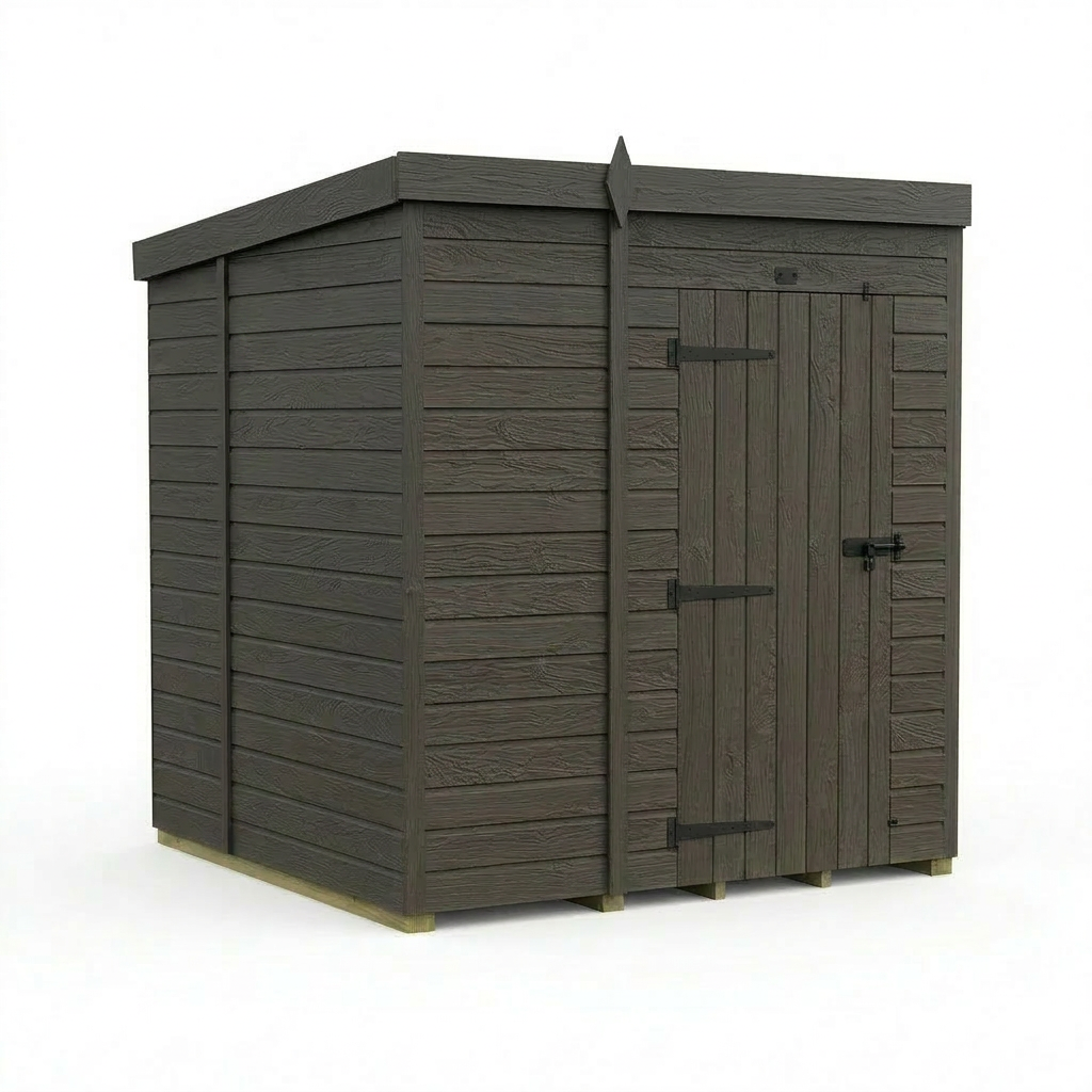6x6 Pent Composite Shed (Single Door, No Windows)
