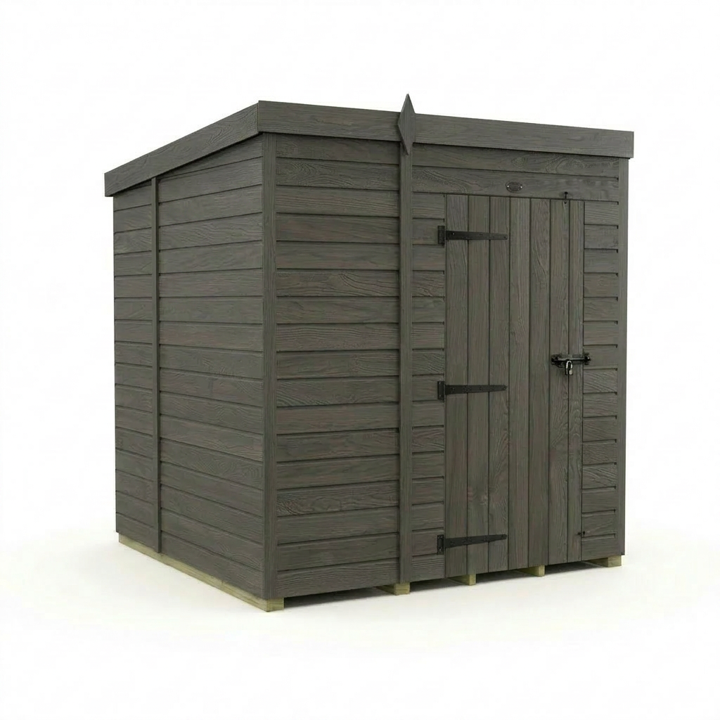 7x6 Pent Composite Shed (Single Door, No Windows)
