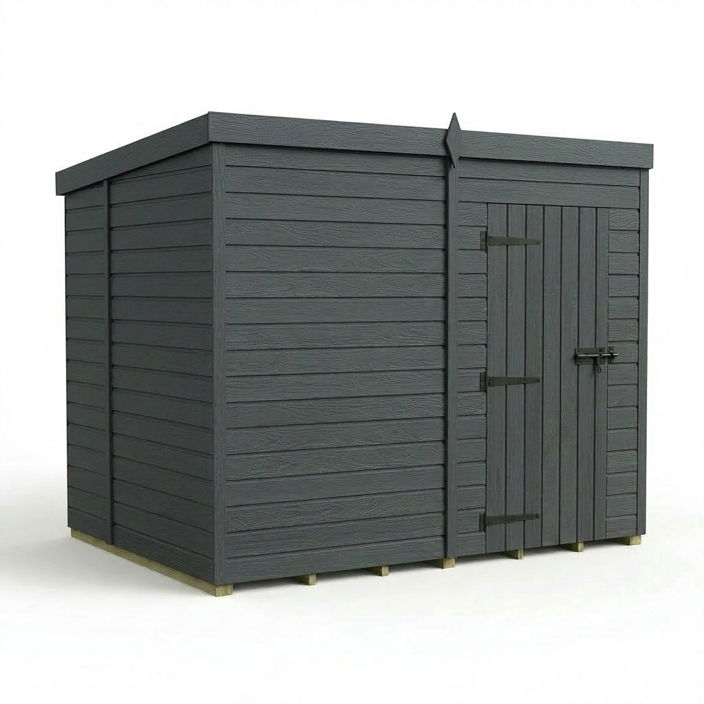 8x6 Pent Composite Shed (Single Door, No Windows)