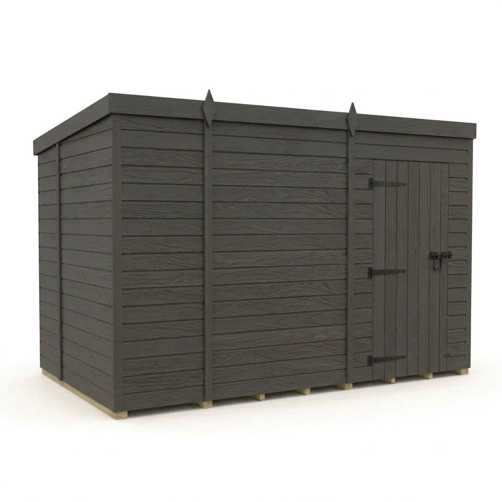 9x6 Pent Composite Shed (Single Door, No Windows)