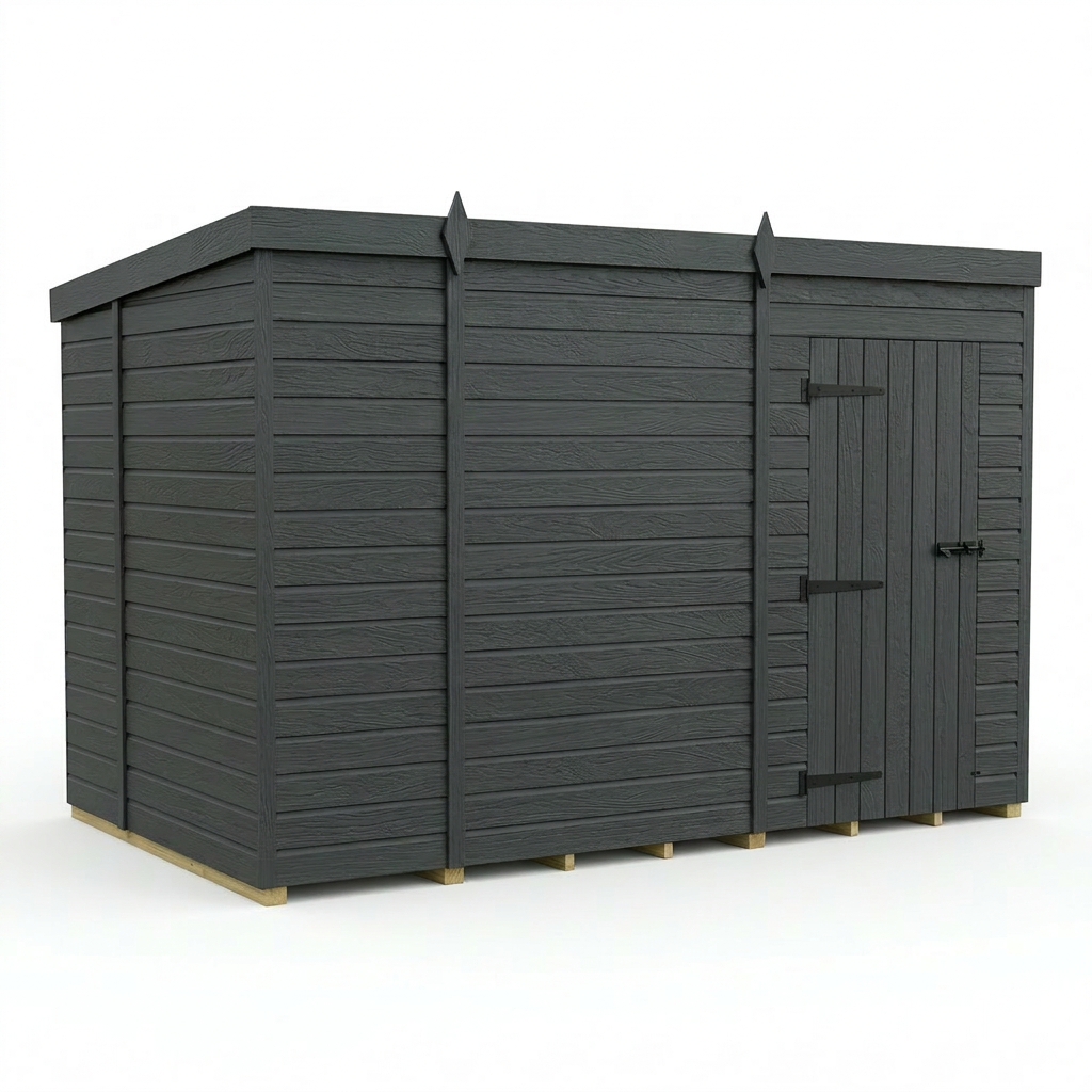 10x6 Pent Composite Shed (Single Door, No Windows)