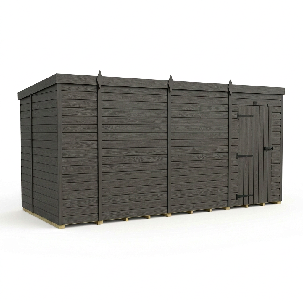 14x6 Pent Composite Shed (Single Door, No Windows)