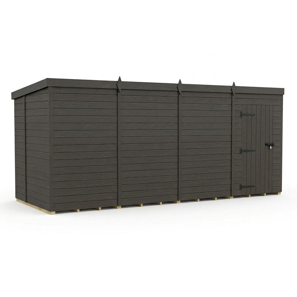 16x6 Pent Composite Shed (Single Door, No Windows)
