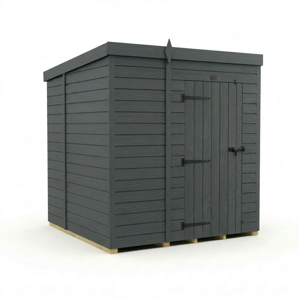 6x7 Pent Composite Shed (Single Door, No Windows)