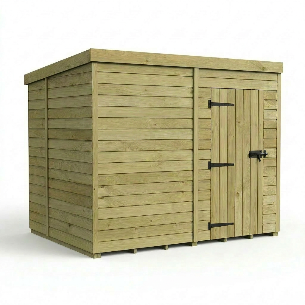 8 x 6 Pent Shed (Single Door, No Windows)