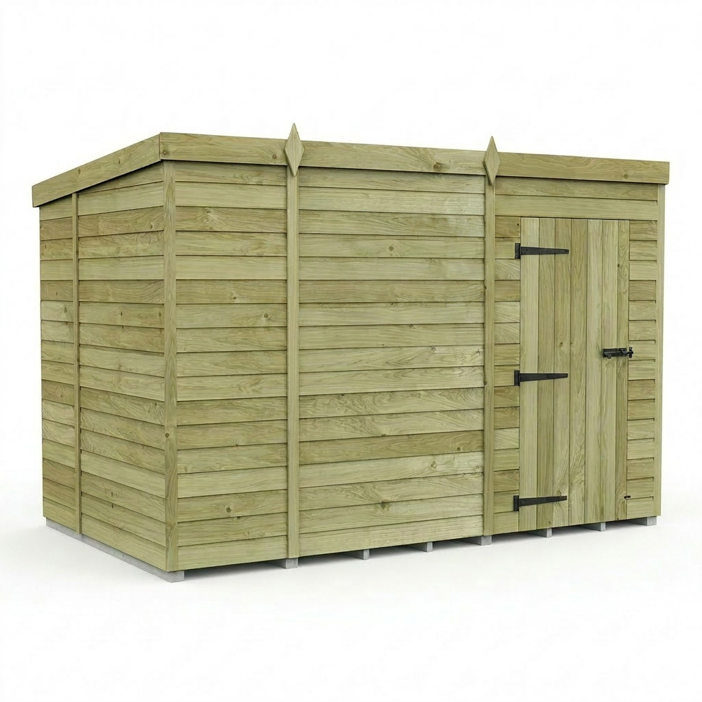 10 x 6 Pent Shed (Single Door, No Windows)