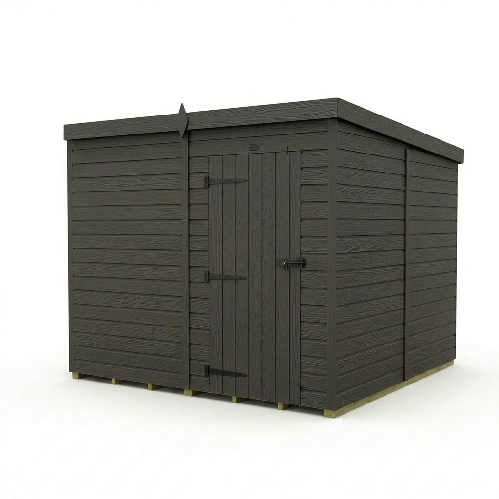 8x8 Pent Composite Shed (Single Door, No Windows)