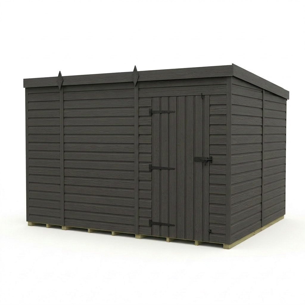 10x8 Pent Composite Shed (Single Door, No Windows)