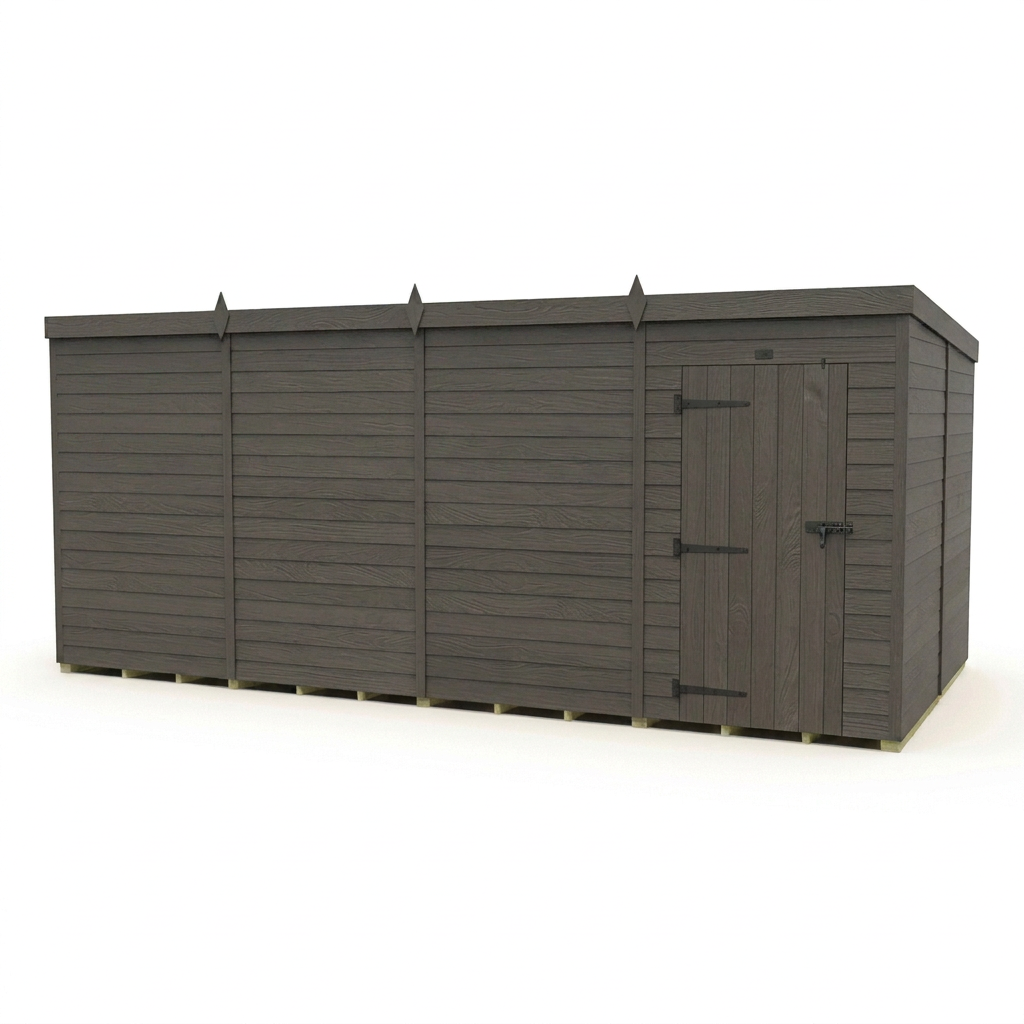 16x8 Pent Composite Shed (Single Door, No Windows)