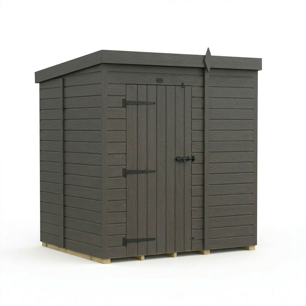 6x5 Pent Composite Shed (Single Door, No Windows)