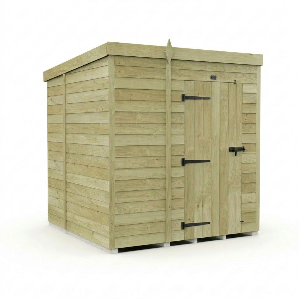 6 x 7 Pent Shed (Single Door, No Windows)