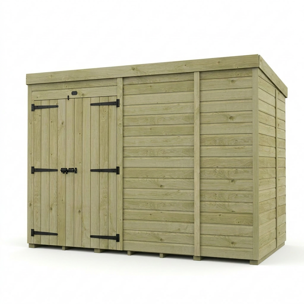9 x 5 Pent Shed (Double Door, No Windows)