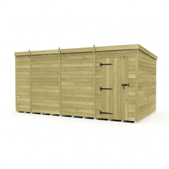14 x 8 Pent Shed (Single Door, No Windows)