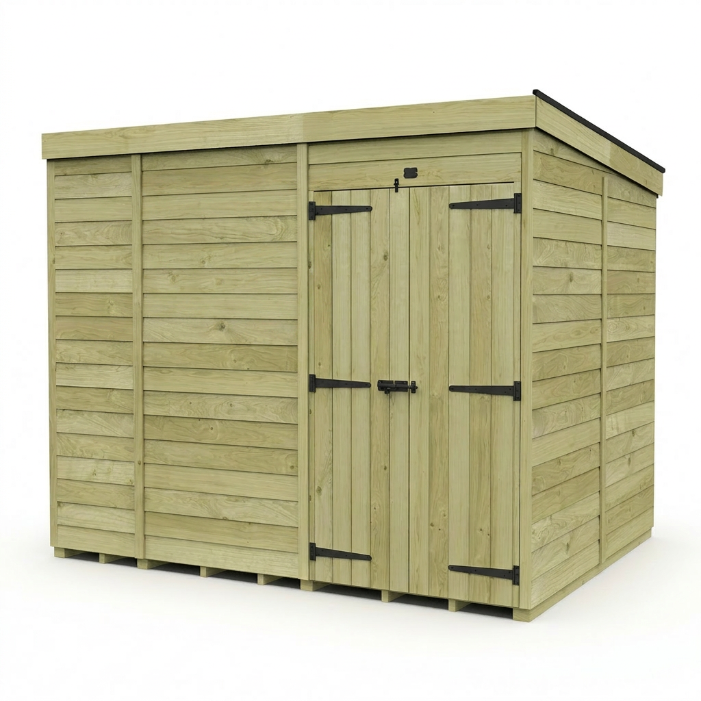10 x 8 Pent Shed (Double Door, No Windows)