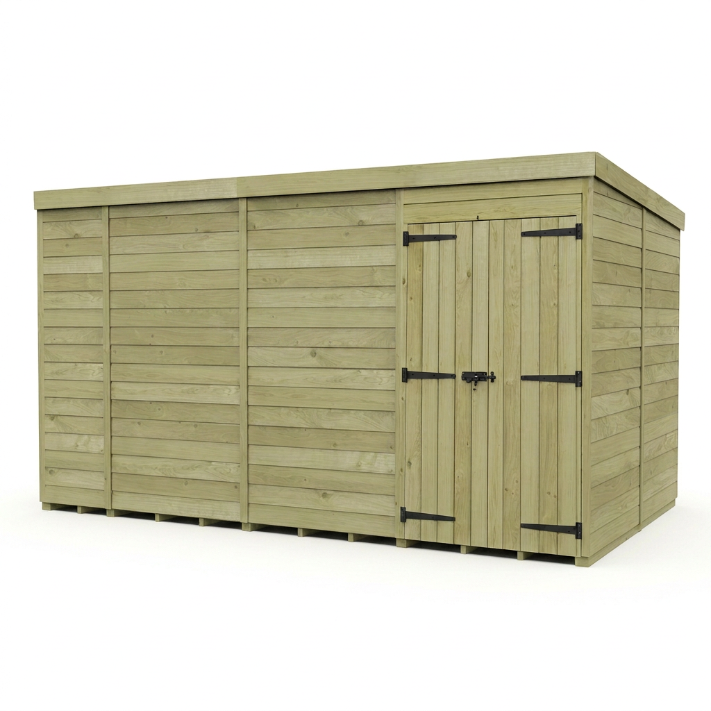 14 x 8 Pent Shed (Double Door, No Windows)