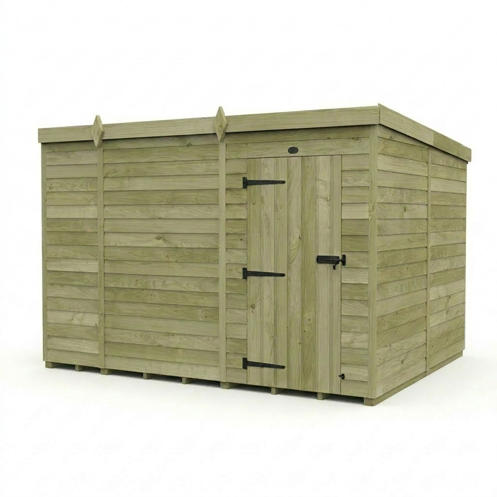 10 x 8 Pent Shed (Single Door, No Windows)