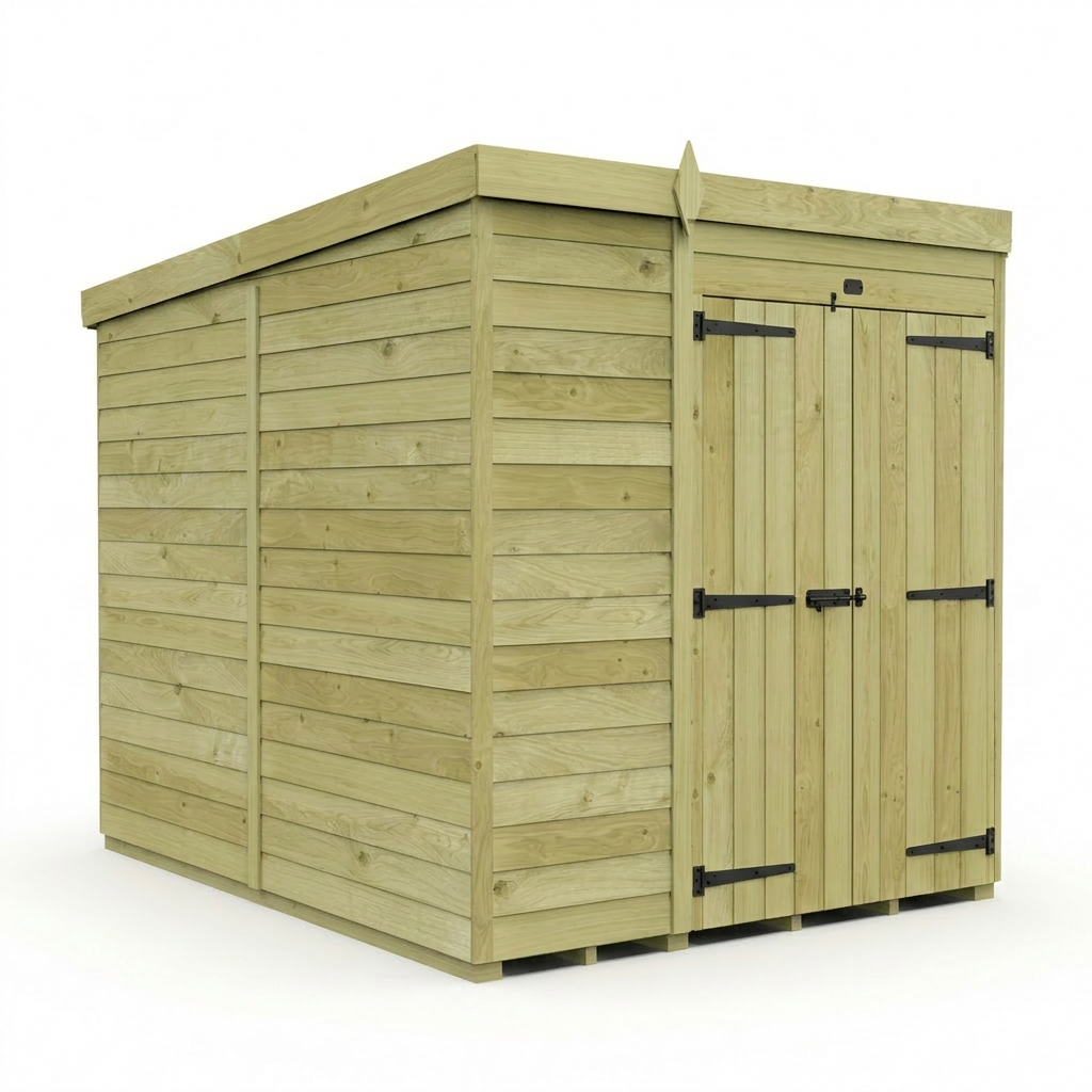 6 x 7 Pent Shed (Double Door, No Windows)