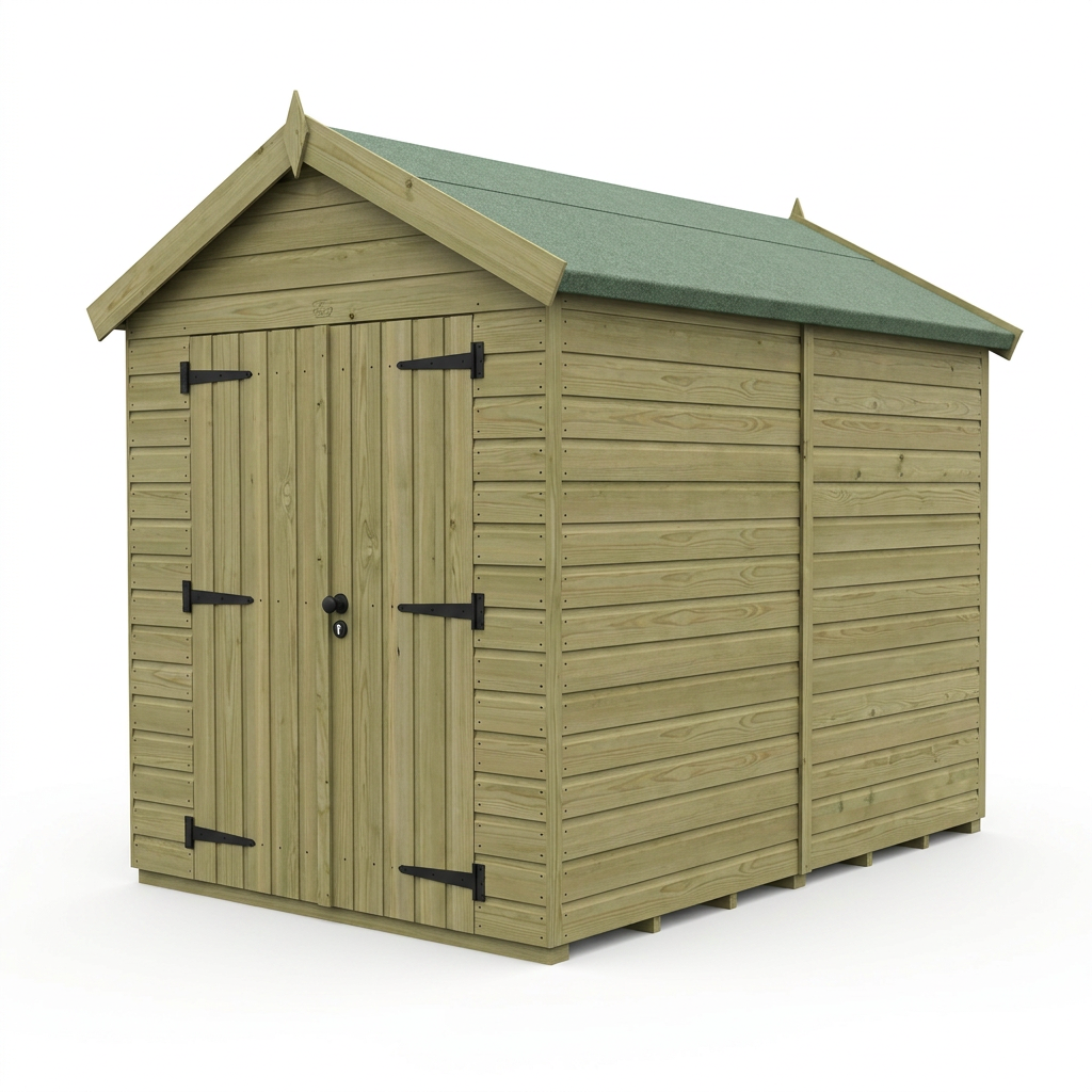 6 x 8 Apex Shed (Double Door, No Windows)