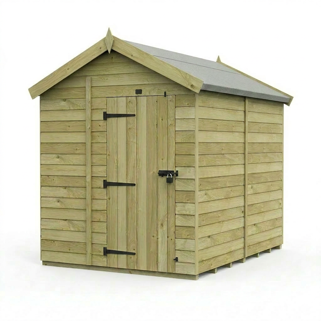 6 x 8 Apex Shed (Single Door, No Windows)