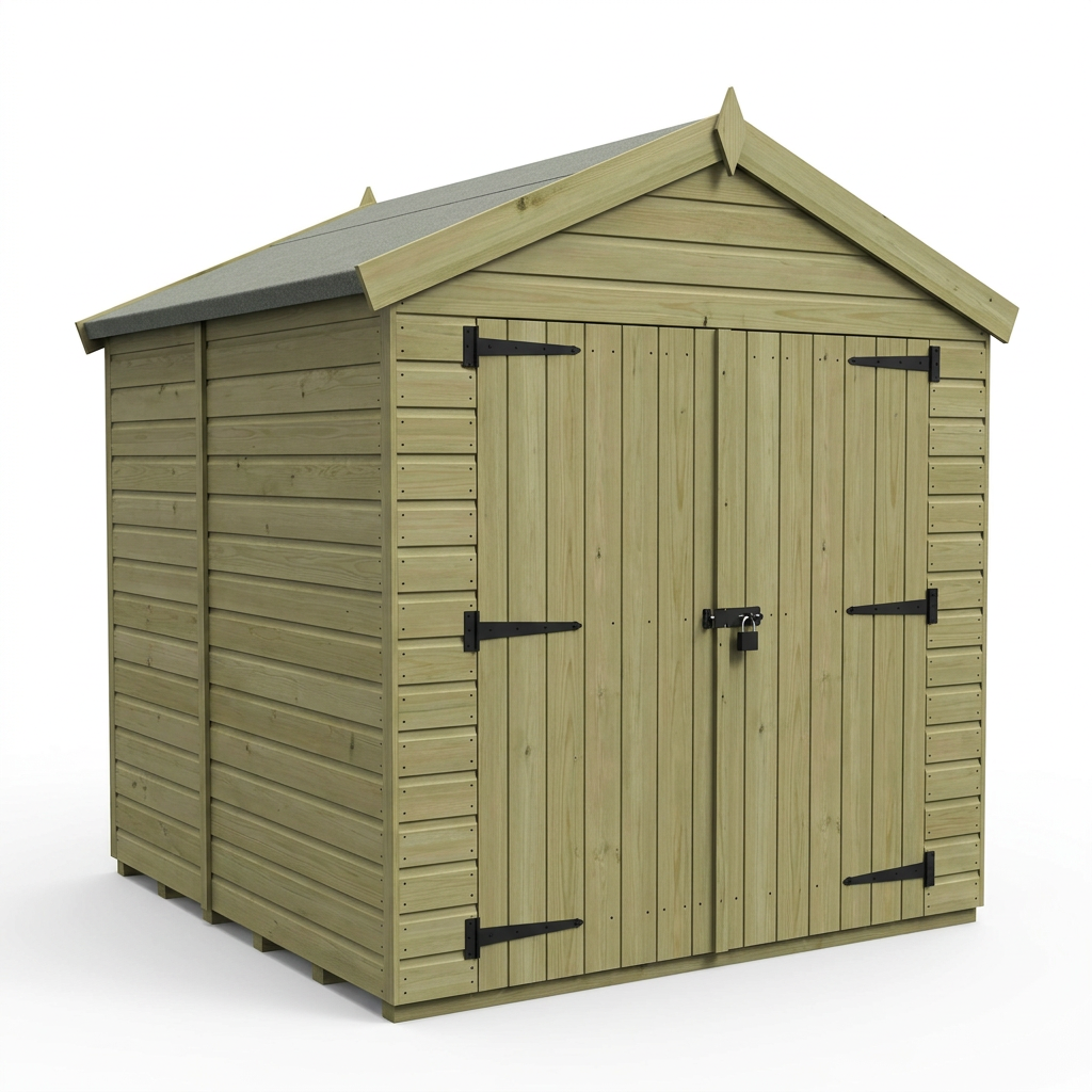 8 x 6 Apex Shed (Double Door, No Windows)