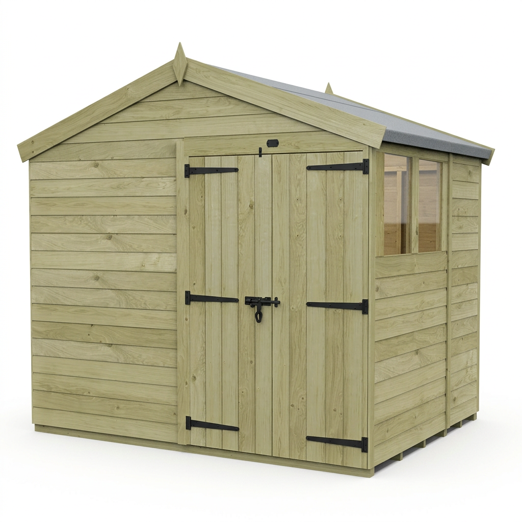 8 x 6 Apex Shed (Double Door, With Windows)